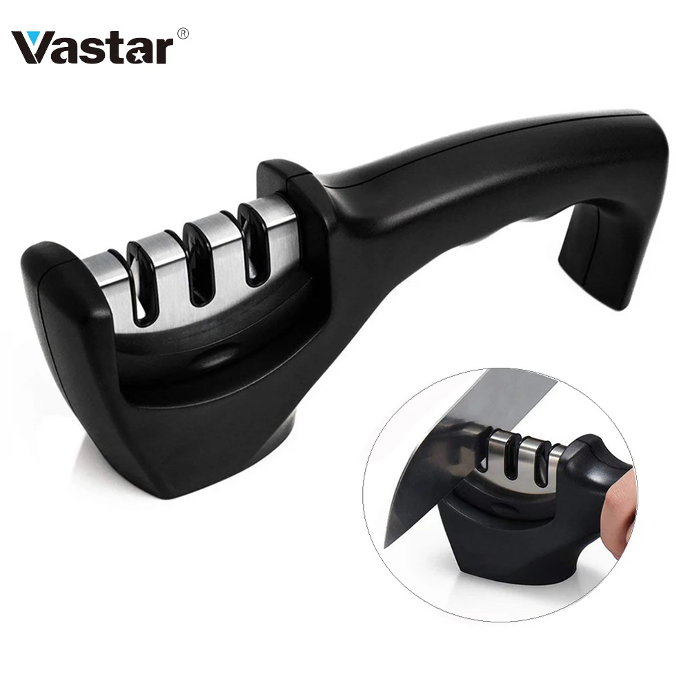 

Vastar 3 Stages Knife Sharpener Professional Kitchen Sharpener for Knives Whetstone Tungsten Diamond Ceramic Sharpener Tool