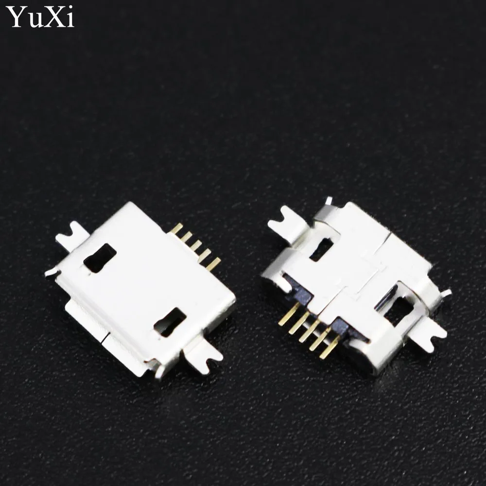 100 шт. Micro connector heavy plate 1 0 SMD 2 feet Mini usb 5P female планшет зарядное сиденье розетка для