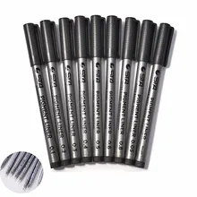 9 размеров художественный маркер, чернила, черный пигмент, подводка на водной основе для рисования, рисования, ручного письма, школьные принадлежности