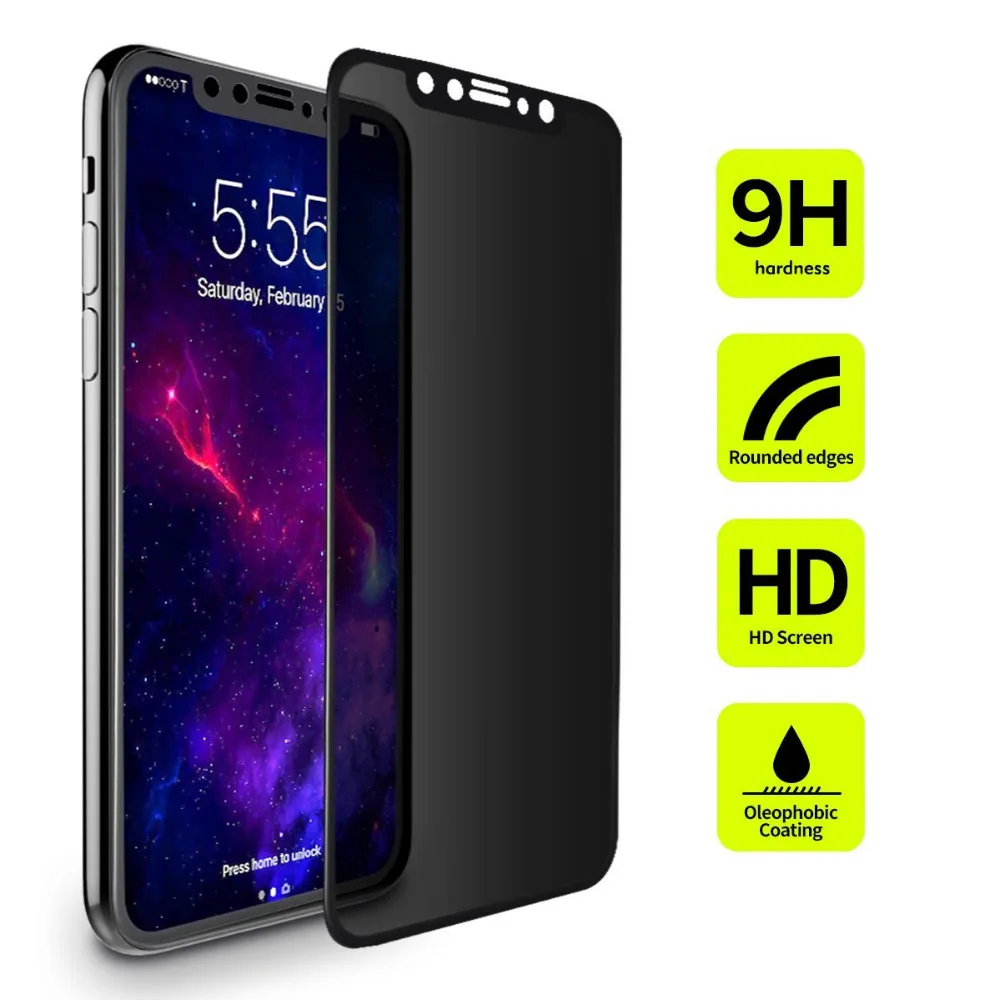 Privacy Screen Protector Tempered Glass Film 3D Full Coverage Frame