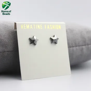 

2020 New Cute Star Shape Strong Magnetic Hematite Stud Earrgings Beneficial to Health Lose Weight HE1003