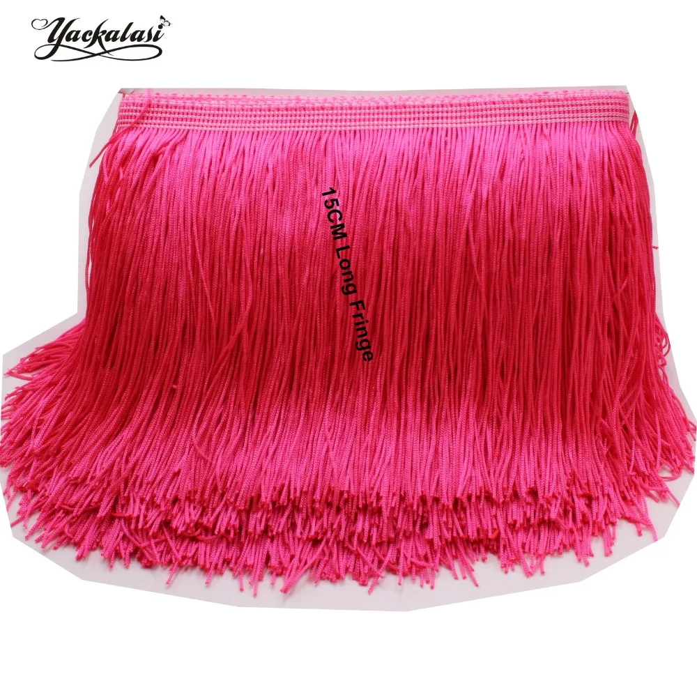 10 yardas//lote 15 cm de largo encaje Trim 25 color poli/éster borla flecos recortes para bricolaje lat/ón vestido escenario ropa accesorios azul real