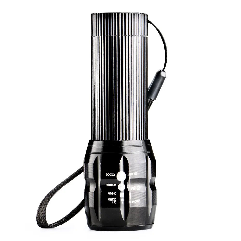 2000 Lumen LED Flashlight 3 Mode Zoomable Q5 3 x AAA battery Alumiun alloy