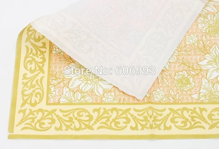 [Rainloong] желтое платье с цветочным рисунком Бумага салфетка с цветочным принтом для праздника и вечерние тканевых салфеток питания украшения Бумага 33*33 см 20 шт./упак./лот UF-76