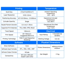 3D Printer 3.5″ TFT Screenwith Ultrabase 1kg PLA filament 8G SD Card