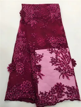 

Velvet Embroidery Guipure Cord Lace Fabric High Quality Onion Color African beads Lace Fabrics Latest Nigerian Lace Fabrics