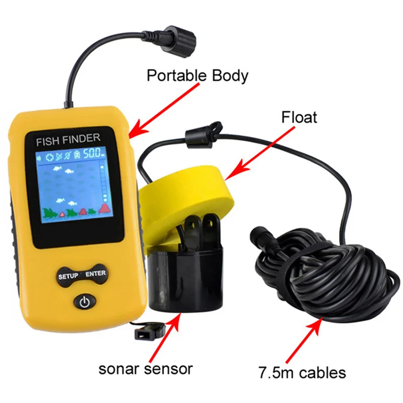  Free ShippingHot Sale Alarm Brand New 100M Portable Sonar Colorful LCD Fish Finder Fishing lure Ech