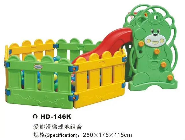 Piscine à Balles En Plastique Pour Enfants Combinée Avec Toboggan