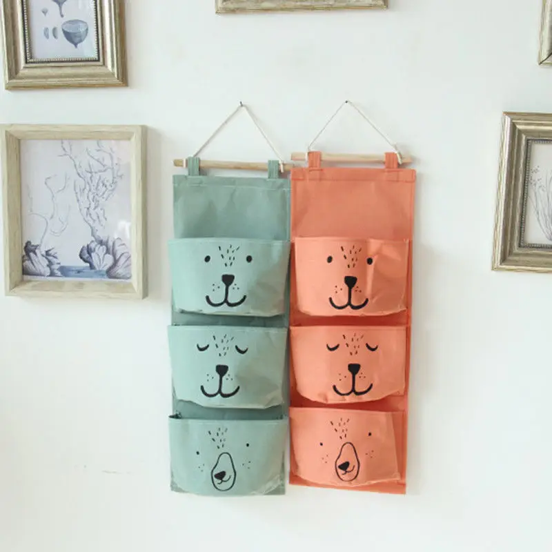 JX-LCLYL Wall Hanging Storage Bags Children Kids Room Linen Closet Stuff Organizer Pouch