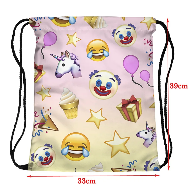 Drawstring Bags Cute Cartoon Horse Print Unicorn Candy Bags Satchel Rucksack Bundle Pocket Drawstring Storage Bags mochila