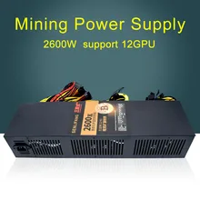Caso eth TRAÇO mineiros mineração ZCASH fonte de alimentação 2600 W suporta 8-12 GPU CARTÕES de 180 V a 240 V tensão ajustável