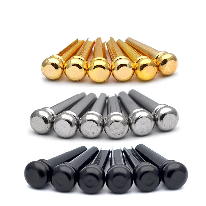 

6pcs/set Metal Acoustic Guitar Strings Pegs Folk Acoustic Guitar Bridge Pin Pins Guitar Peg string nails Increase sustain