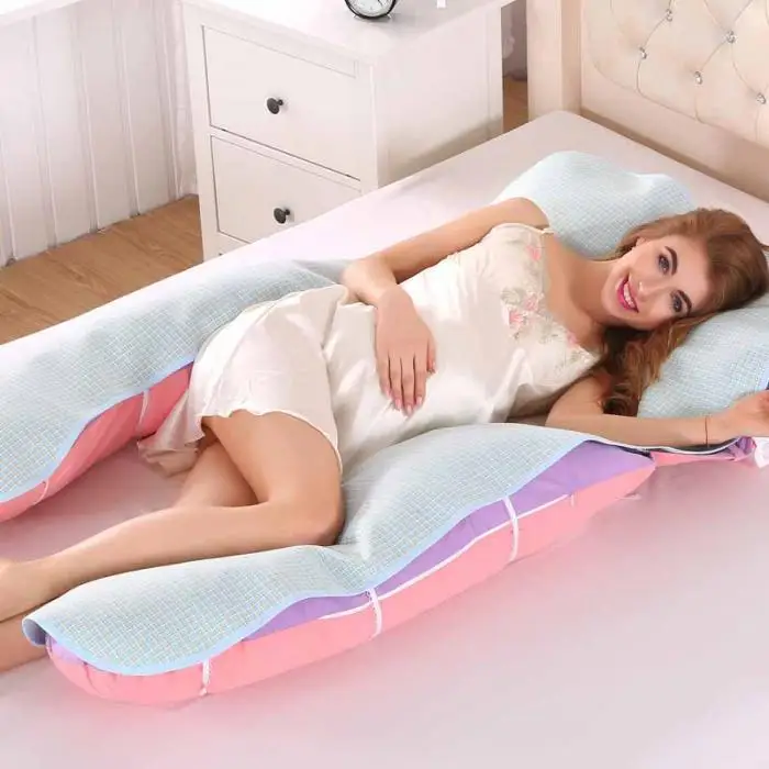 Подушка для сна для беременных женщин, подушка для сна для беременных, коврик для сна, удобный u-образный коврик для лета, поддерживающий талию, постельные принадлежности