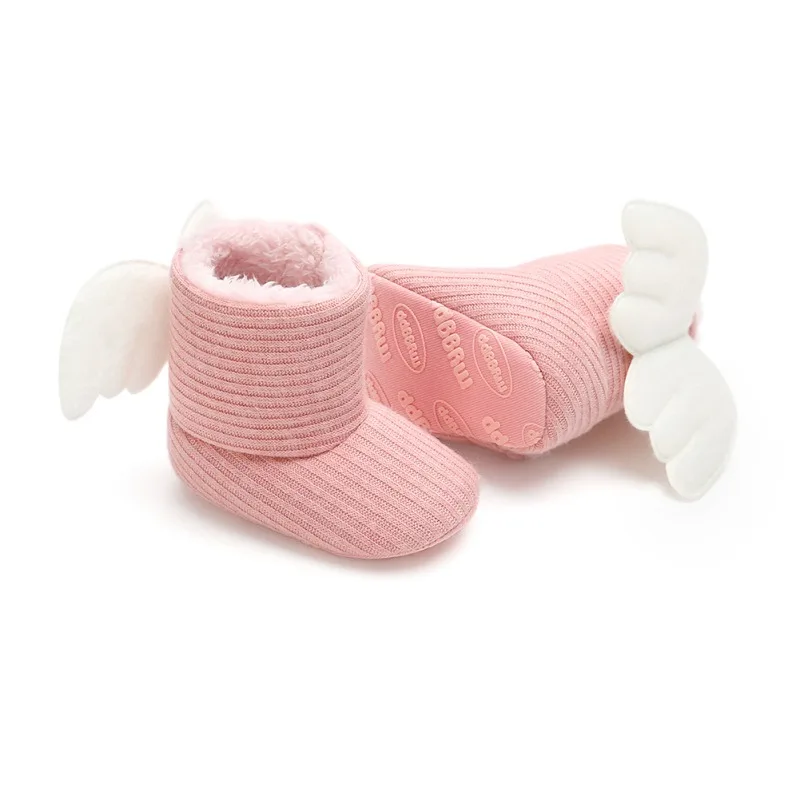 Г. Детская зимняя вязаная обувь для маленьких мальчиков и девочек мягкие домашние прогулочные супер теплые ботинки с крыльями для новорожденных и младенцев