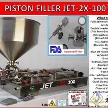 Jet 2x100 A/E лосьон крем-шампунь наполнитель мед соус-паста арахиса маслозаливочная машина Пневматический полуавтоматический двойной поршень головки