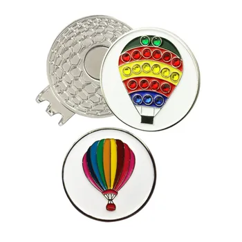

PINMEI Crystal Fire Balloon Golf Ball Mark with Magnetic Hat Clip Sets 2pcs Golf Markers and 1pc Cap Clips Golf Accessories Sets