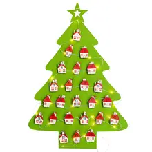 Подвесная фетровая Рождественская елка-календарь обратного отсчета к Рождеству Адвент-календарь для детей рождественские украшения
