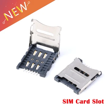 

10PCS Clamshell Micro SIM Card Holder SMT 6P Micro SIM Card Connector / Memory Card Connector