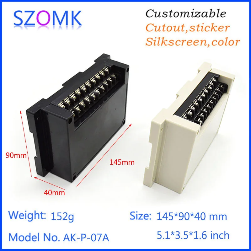 Настенные электронные пластиковые коробки корпуса(1 шт) 145*90*40 мм блок управления Корпус диструбирования szomk рейка din plc корпус
