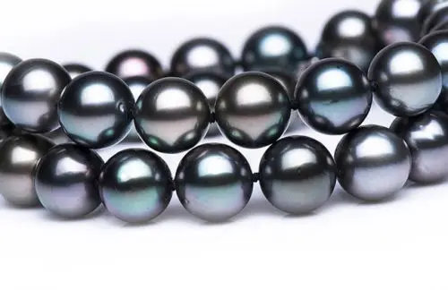 

18"10-11mm freshwater black multicolor pearl necklace 925silver