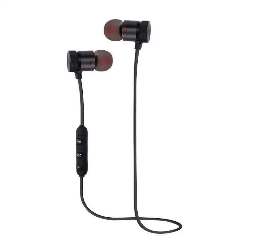 

Metal Stereo 2 Speakers Bluetooth Earphone Magnetic Wireless Headphones for Iphone LG Xiaomi Running Cycling Hike Sports Headset