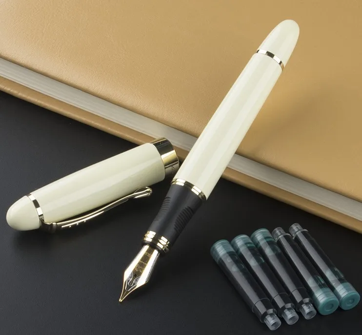 Jinhao 450 перьевая ручка полностью Металлическая Золотая клипса роскошные ручки Jinhao X450 0,5 мм Средний наконечник Бизнес Офис школа+ набор чернил - Цвет: 21