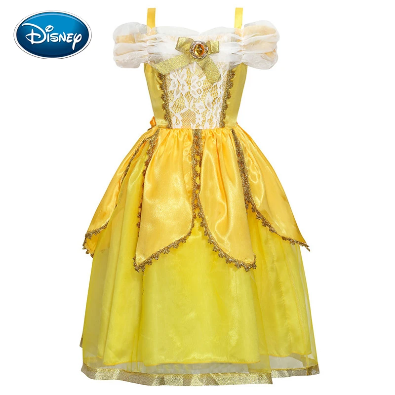 Disney Snow романтичное платье мультфильм сплошного цвета принцесса взрыв детское с