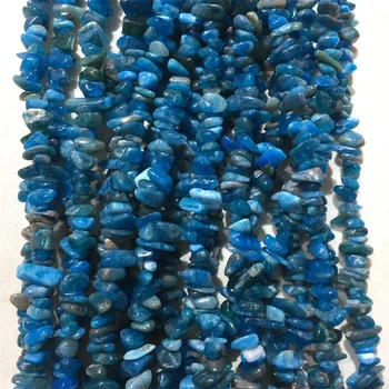 

5-8MM Natural Irregular Deep Blue Apatite Beads Gemstone Loose Beads For Jewelry Making DIY Bracelet Pendant Necklace 30"inches