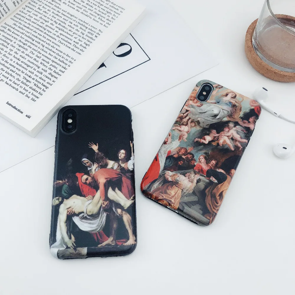 

Europe Italy Painting Royal Luxury Mobile Phone Case For iphone X XR XS MAX Cover For iphone 6S 6 7 8 Plus