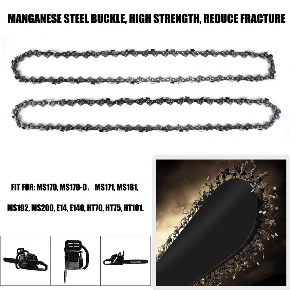

Newest Manganese Steel 3/8 2pcs 1.3mm 35cm 50 Nodes Drive Link Chainsaw Saw Mill Chain Replacement Chain Durable Chainsaw Parts