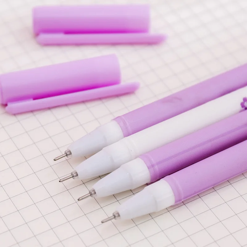 4 шт./партия креативный интересный текст фиолетовая гелевая ручка подпись ручка Escolar Papelaria школьные офисные принадлежности рекламный подарок