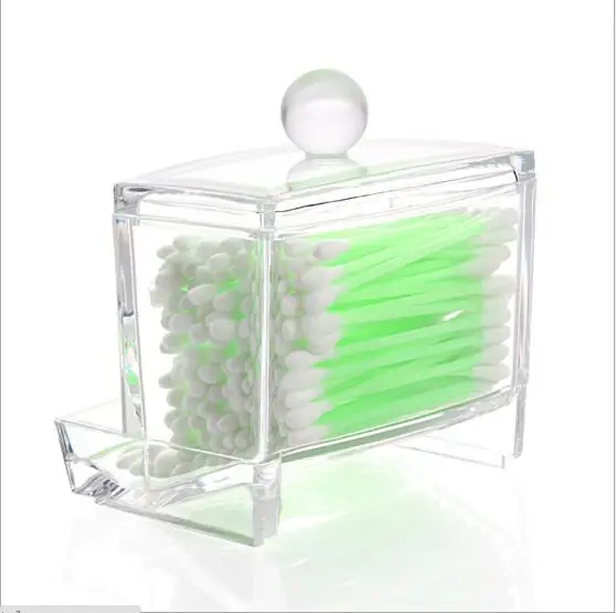 Storage box 1Pc Clear Acrylic Holder Box Cotton Swabs Stick Storage