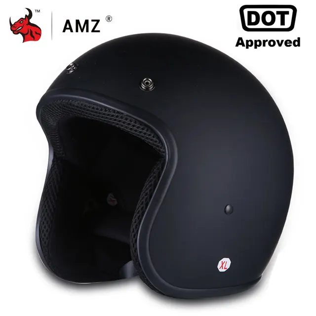 US $51.94 AMZ Motorcycle Helmet Vintage Retro Half Face Moto Helmet Casco Casque Old School Casco Scooter Hel