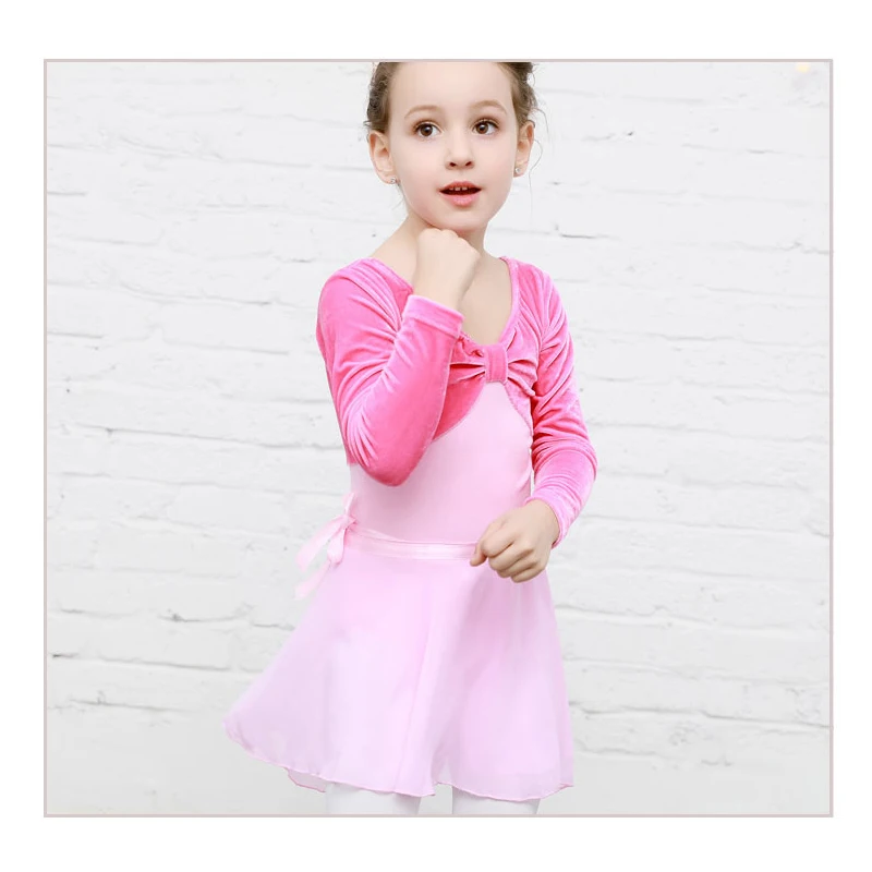 

Kids Girls Ballet Tutu Ballerina Dance Class Costumes Gymnastics Leotard Dancewear with Tied Skirt Stage Dance girls Clothes