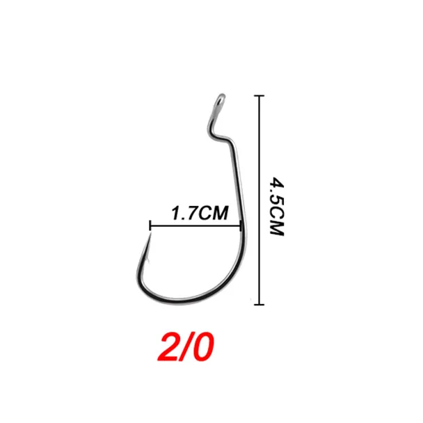 50 шт. рыболовные крючки из углеродистой стали рукоятка джига большие крючки на окуня свинцовая головка джиг кривошипный колючий крючок для мягкой рыбалки приманка рыболовный крючок - Цвет: 2-0
