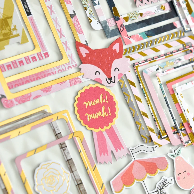 

32Pcs/Pack Fox Playground Cardstock Die Cut Paper for DIY Scrapbooking Planner Card Making Journal Project