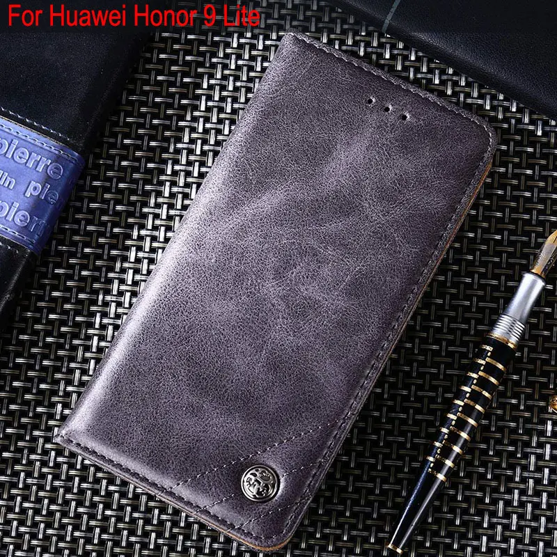 Чехол для huawei honor 9 Lite 5 65 дюймов Роскошный кожаный флип-чехол с подставкой и