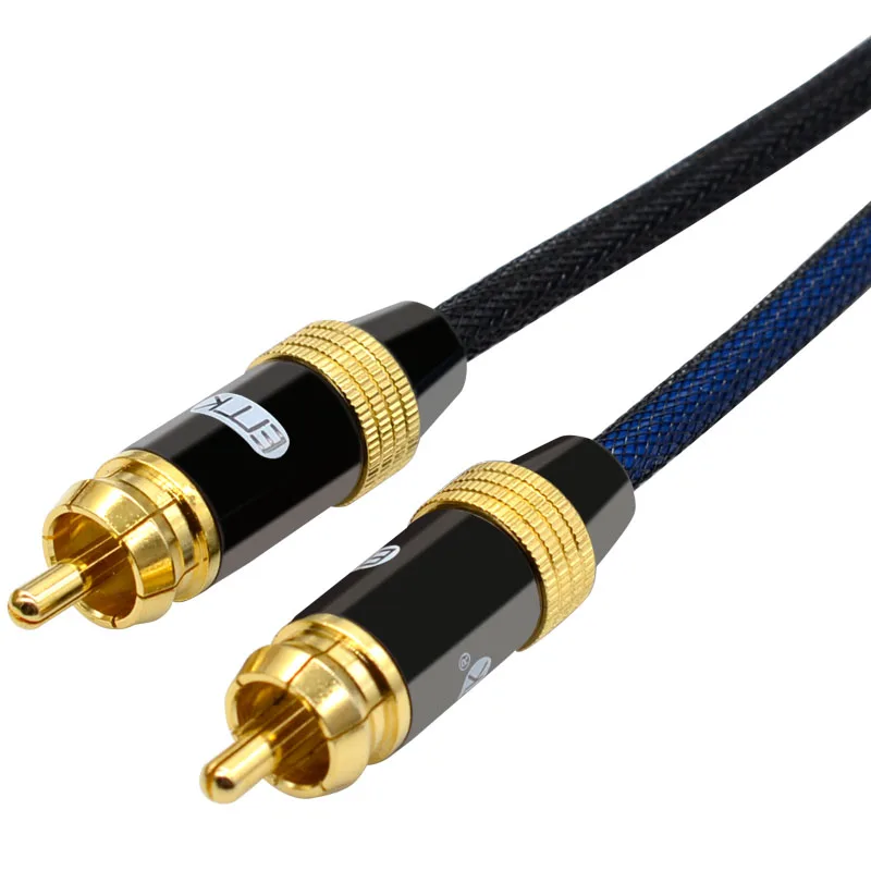 EMK OD 10mm RCA Cable Stereo Audio RCA to RCA Male to Male Coaxial cable for TV Amplifier Home Theater DVD (5)