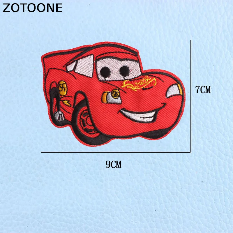 ZOTOONE/крутые нашивки с мультипликационным автомобилем для детей, железная аппликация, нашивки с вышивкой, одежда в стиле панк, значки на заказ для мальчиков E - Цвет: CAMEL