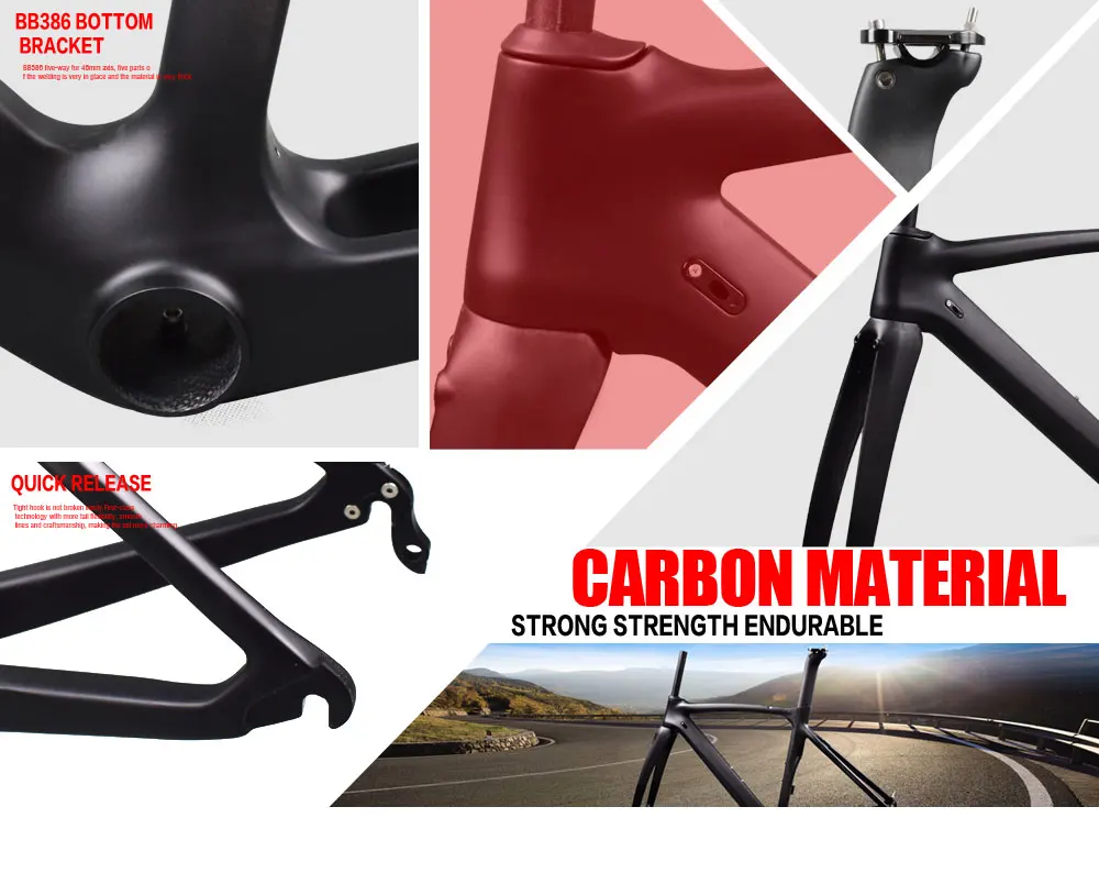 Top Bicycle parts carbon frame road bike carbon frameset with fork seatpost size 50/53/55/57cm carbon road frame 2 Top Bicycle parts carbon frame road bike carbon frameset with fork seatpost size 50/53/55/57cm carbon road frame 2