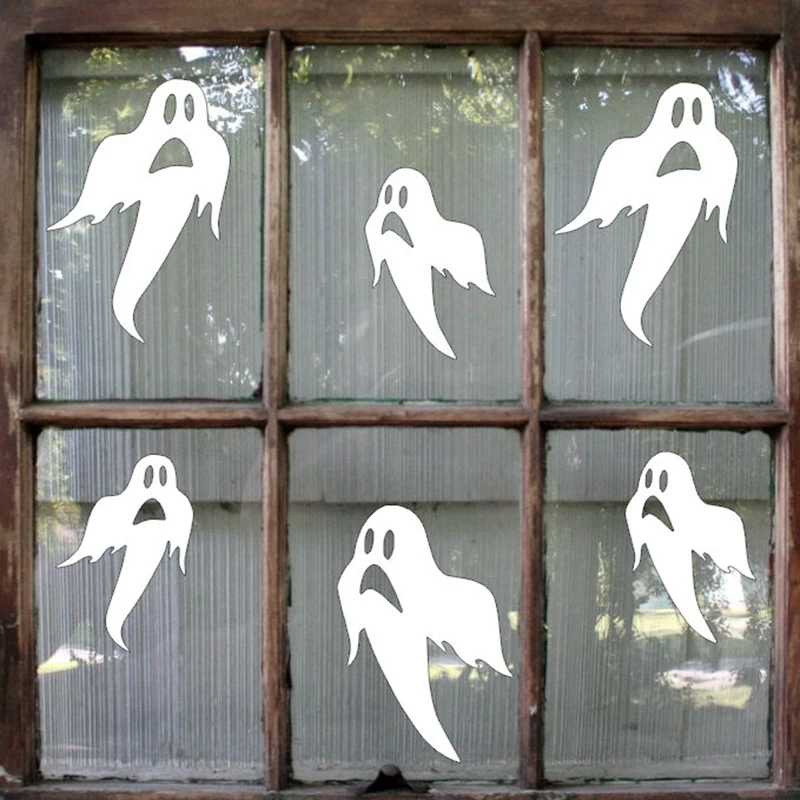 

6pcs Ghost Halloween Vinyl Decal Stickers , Halloween Home Window Car Art Decor Ghost Decal Stickers