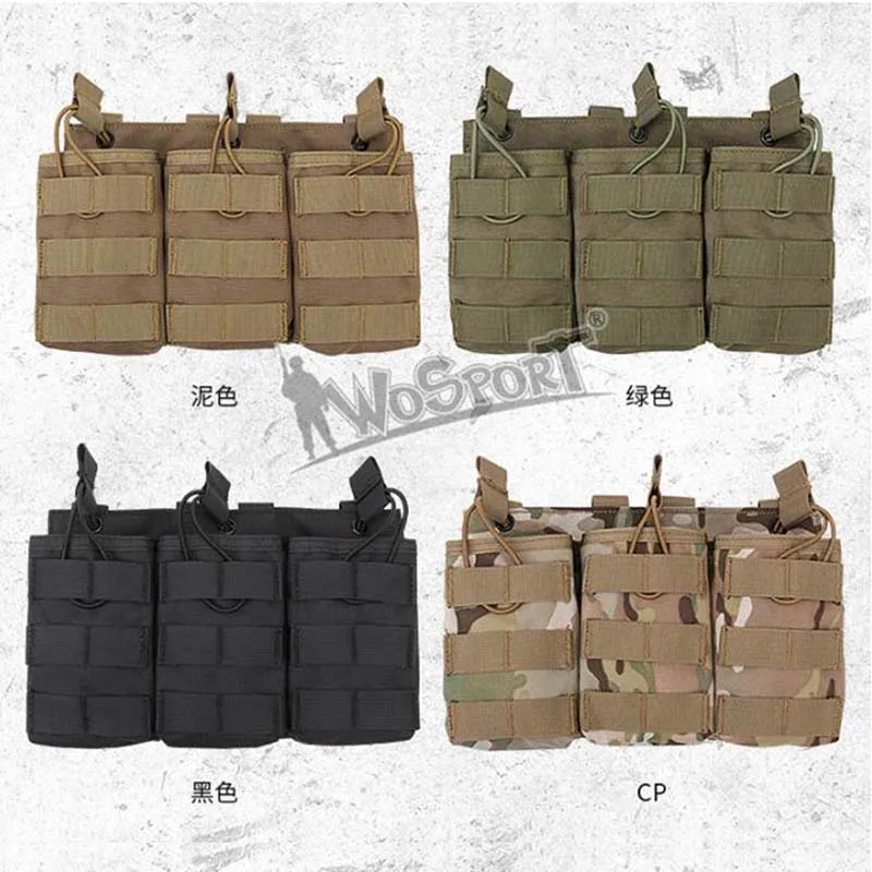 

Tactical Airsoft Military camaflage Molle Triple Magazine Pouch Mag Pouch Utility Storage Bags for G36 WoSporT