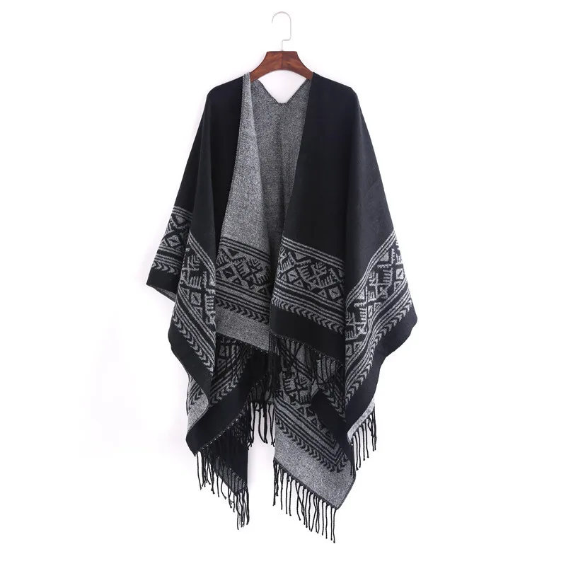 New fashion double side bohemian poncho scarves with