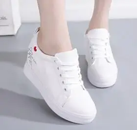 

2018 new white shoes, increased muffin thick bottom white casual low to help women's shoes