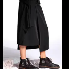 28-42! личность мужские штаны прилив ночной клуб повседневные штаны в Корейском стиле парикмахер поддельные два свободных Большие размеры юбка Штаны