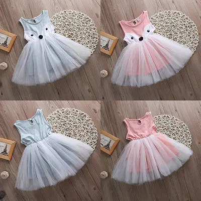 Baby Girl Kids Toddler Princess Party Dress Pageant Wedding Tulle Tutu Dresses
