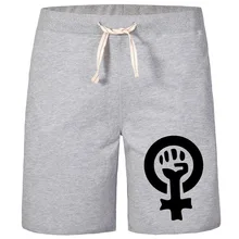 Повседневные Классические модные шорты для пляжных каникул Feminism для мужчин love wo мужские правильные хлопковые износостойкие шорты с карманами