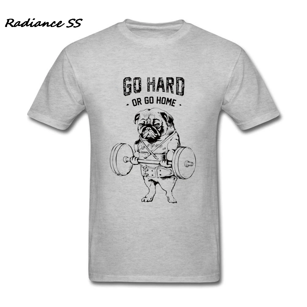 

Brand Clothing T Shirt Men Go Hard or Go Home T-Shirts Pug Dog Short Sleeve Teenager Gift Tops