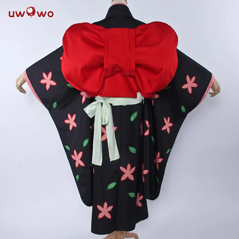 Женское сатиновое кимоно UWOWO Zashiki Warashi Hoozuki no Reitetsu черный костюм для косплея сестер