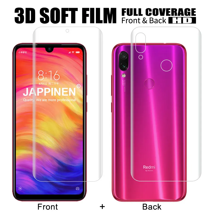 Передняя+ задняя 3D Защитная пленка для экрана из ТПУ для Xiaomi Mi 9T SE 8 A2 Lite Pocophone F1 Redmi Note 7 K20 Pro Гидрогелевая пленка